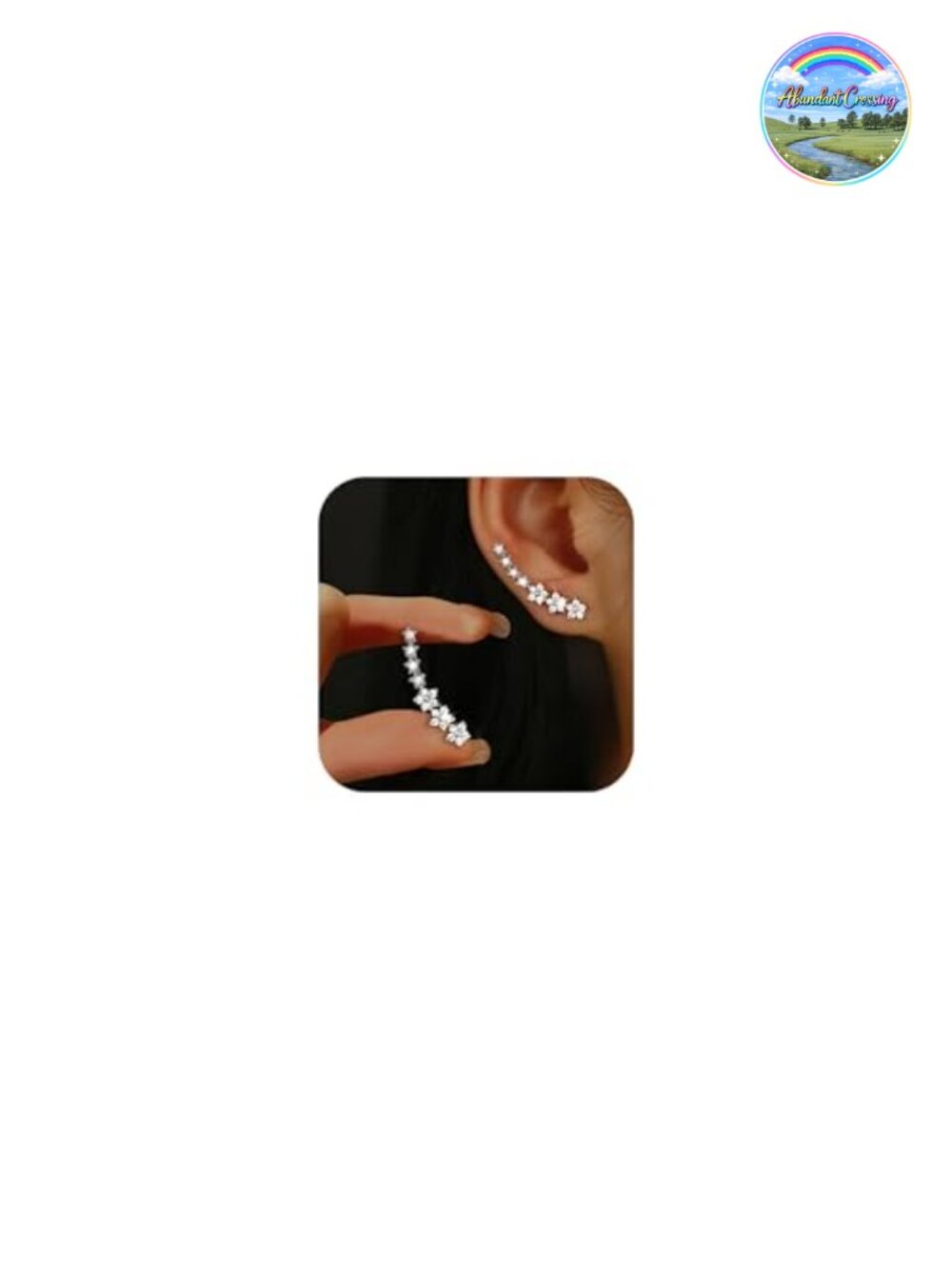 925 Sterling Silver Flower Ear Climbers Stud Earrings for Women